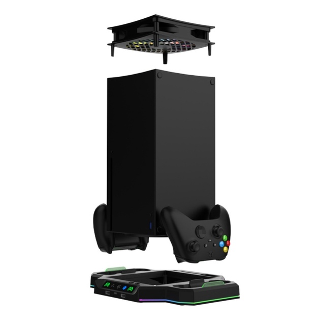 Cooling Fan Stand for Series Console ABS Material Non-Slip Design Wireless Compatible with One S One X Black