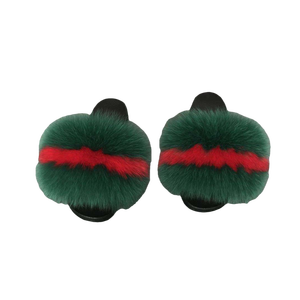 Chaussons en fourrure de luxe de haute qualité, design tendance, semelle en caoutchouc, pour hommes et femmes. - Product Image 1