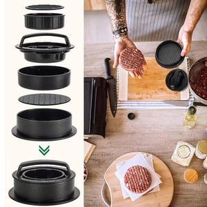 Round Manual Burger <strong>Presser</strong> Thickened Metal and PP Mold for <strong>Cooking</strong> Meat Hamburger Tool - Product Image 2