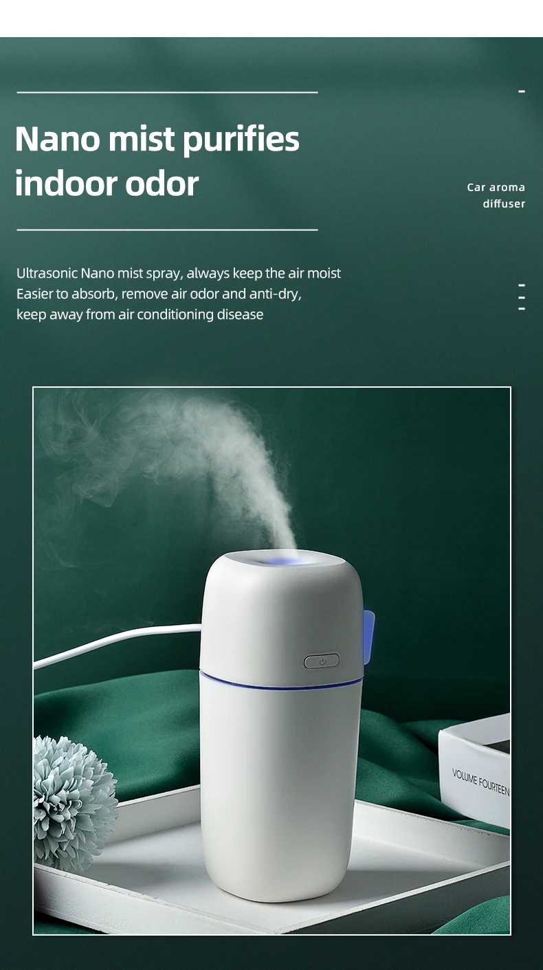 smart small portable scent ultrasonic humidifier plastic fragrance hotel home car aromatherapy essential oil USB aroma diffuser