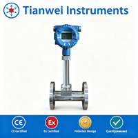 Industrial Vortex Flow Meter Stainless Steel Gas Liquid Steam Flowmeter With Temp Pressure Compensation