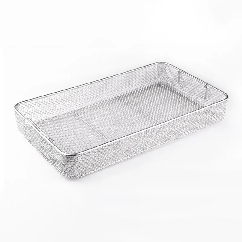 Custom Stainless Steel Metal Wire Mesh Cleaning Basket Sterilization Wire Mesh Basket Food Storage Basket Manufacturers