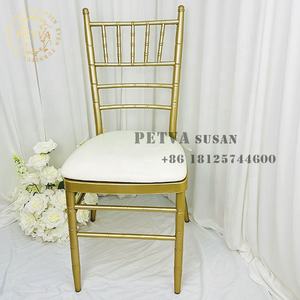 Groothandel Witte Stoelen Chiavari Metalen Frame Dineren Goud Stapelen Metalen Aluminium <span class=keywords><strong>Hotel</strong></span> Banketstoel Voor Evenement Gebruikt - Product Image 3