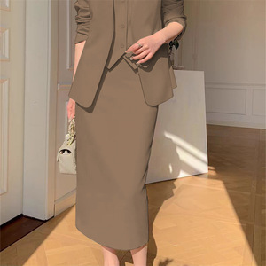 Robe élégante en deux pièces pour femmes, taille S-3XL, printemps-automne, grande taille, décontractée, <span class=keywords><strong>banlieue</strong></span>, vêtements d'affaires, matière polyester - Product Image 2