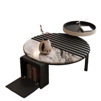 Table basse de style italien classique et luxueuse avec rangement, table centrale de haute qualité, ensemble de tables basses design pour salon, pour la maison