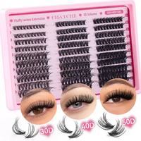 Kit de cils individuels Kiusatig, 580 pièces, colle et dissolvant, courbure D, 60D/80D/100D, faux cils naturels, 10-16 mm, sans cruauté