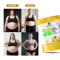 Thé Détox Minceur 30 Jours Saveur Citronnelle Faible en Sodium pour Adultes Brûle-Graisse Ventre Plat Perte de Poids