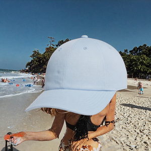 Gorra de Béisbol de Algodón Azul Claro, Ajustable, de 6 Paneles, Unisex, Estilo Dad Hat, Casual, para Viajes al Aire Libre, Protección Solar - Product Image 2