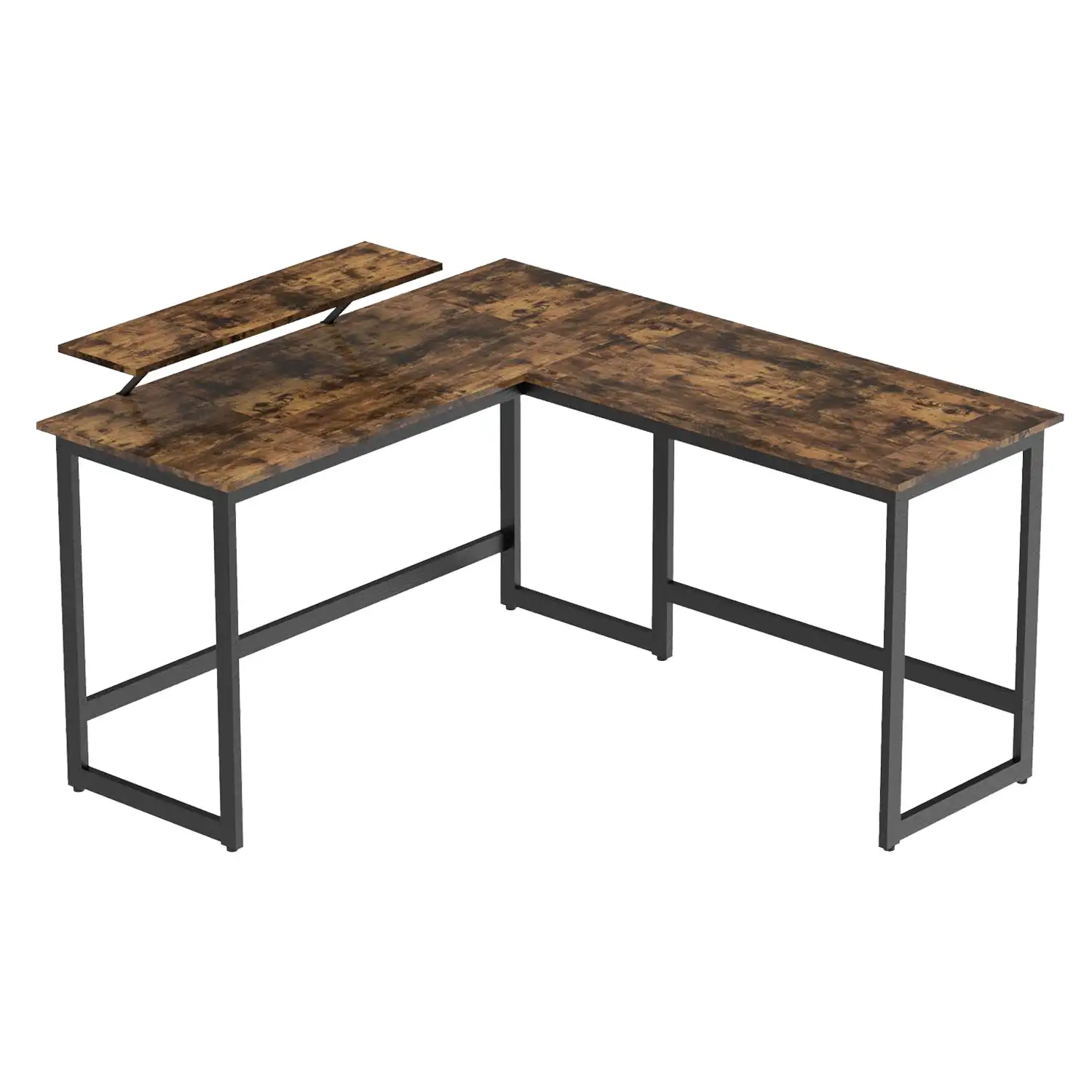 L shaped Home Office Furniture Industrial gaming desk Wood Metal Frame Large Corner PC table Computer Desk