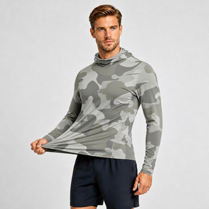Camisa de Protección Solar con Capucha y Manga Larga de Camuflaje para Hombre, UPF 50, Anti-UV, para Pesca al Aire Libre - Product Image 4