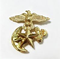 Badge métallique OEM 3D gaufré Aigle Ancre Étoile, émail dur, pour broche décorative personnalisée, moulage pour uniforme