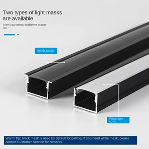 Bande de barre encastrée à montage en surface 10X10X1000MM en aluminium noir T5 personnalisée Profils de dissipateur thermique à LED Lumière d'utilisation d'armoire - Product Image 5