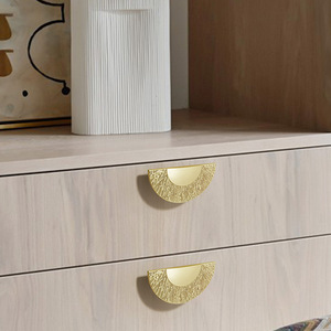 Chinese Style Round Cabinet Handle Gold Zinc Alloy Die Casting Durable Drawer Hardware Accessory - Product Image 3
