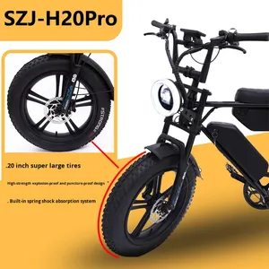 Bicicleta de Montaña Vintage de 20 Pulgadas Directo de Fábrica con Neumáticos Anchos, Batería de Litio de 48V y Neumáticos Traseros Anchos de 1000W que Proporcionan Excelente Rendimiento - Product Image 4