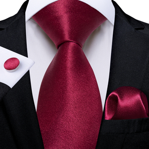 <strong>Red</strong> Purple Yellow Solid Satin Silk Casual Jacquard <strong>Ties</strong> Men Wedding Party Prom Suits Accessories 8cm Necktie Handkerchief - Product Image 1