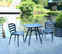 Table de salle à manger carrée moderne, imperméable, durable, en plastique kaki, pour salle à manger, extérieur, Ptaio