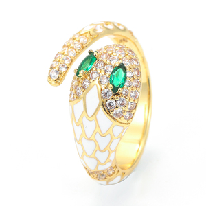 Multi color Snake <span class=keywords><strong>Rinf</strong></span> für Frauen Mode Emaille Schlangen ring Schmuck vergoldet Damen schmuck Factory Outlet - Product Image 2
