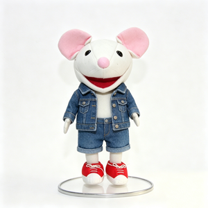 Marioneta de ratón blanca personalizada, marioneta de ratón para niños, marioneta de ratón de peluche, marioneta de ratón para la mano, marioneta de animal para la mano - Product Image 3