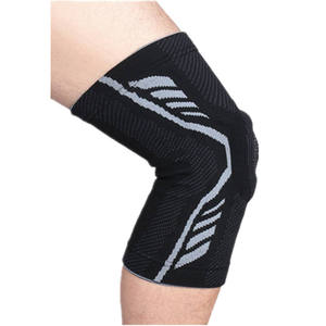 Genouillère de compression en tissu tricoté 3D, haute élasticité, respirante, durable, antidérapante, avec coussinets en silicone anti-choc - Product Image 3