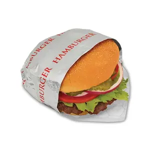 Papier d'emballage Sandwich en papier pour hamburgers, feuille d'aluminium laminée, emballage en papier isolé pour hamburgers