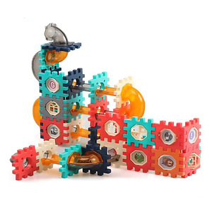 Blocs de construction Road Ball Blocks 98 pièces, circuit de billes, jouet éducatif pour enfants de 4 à 7 ans, ensemble de blocs de construction avec engrenages et rails - Product Image 2