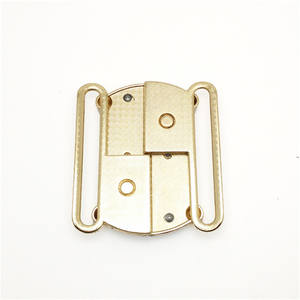 Largeur intérieure directe d'usine 50mm alliage de zinc métal doré deux pièces boucles articulées pour femmes ceintures élastiques - Product Image 3