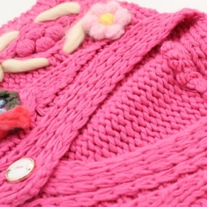 <span class=keywords><strong>Gilet</strong></span> cardigan <span class=keywords><strong>sans</strong></span> manches en tricot épais crocheté, col en V, rose floral, boutonné, en viscose/coton, anti-rides, décontracté, pour <span class=keywords><strong>femme</strong></span>, hiver - Product Image 2