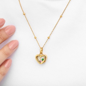 SongYi New Fashion Custom Jewelry Personalized <strong>Floating</strong> Birthstone <strong>Locket</strong> Necklace - Product Image 4