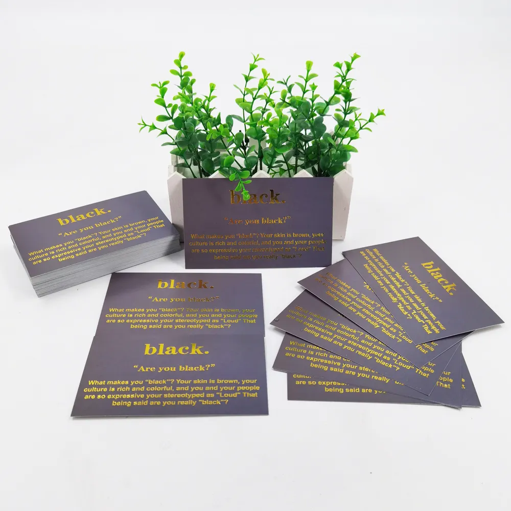 直接卸売パーソナライズされたゴールドスタンプ中国名刺印刷カスタム金箔紙タグラベル