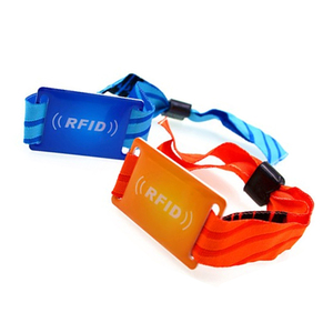 Pulsera RFID activa de 125kHz con impresión de logotipo personalizado de alta calidad, superventas, pulsera tejida de tela RFID - Product Image 1