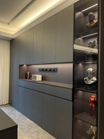 Moderne Esszimmer- und Wohnzimmermöbel, Wandmontiertes Höhenverstellbares Flaches Sideboard Barschrank