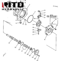 Pompe à piston RITO 708-21-01011 HPV35 PC60-5, ensemble de pièces pour excavatrice, pièces de rechange hydrauliques, pompe principale 7082101011
