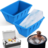 Moules à blocs de glace extra larges pour salle de bain Moules en silicone de qualité alimentaire réutilisables de 8lb pour les plongeons froids et les refroidisseurs