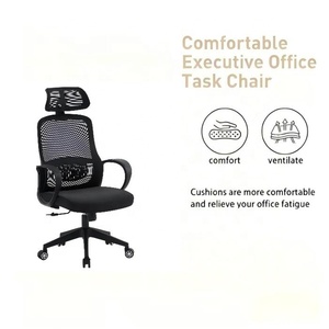 Chaise de bureau ergonomique en métal et acier, design moderne, avec appui-tête réglable, pivotante, réglable en hauteur, en tissu maillé confortable, idéale <span class=keywords><strong>pour</strong></span> <span class=keywords><strong>les</strong></span> <span class=keywords><strong>enseignants</strong></span> - Product Image 1