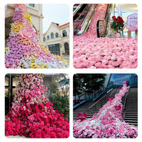 QiYing Victory Sofort lieferbare Rosen-Wasserfall-Kunstseidenblumen, 3D-gedruckte, fotoreife dekorative Blüten, Großhandel verfügbar
