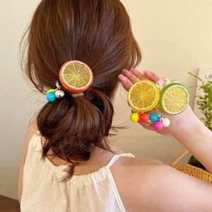 Accessori moda coreani per ragazze fetta di limone ciondolo cavo per telefono a spirale cravatta per capelli in plastica dolce fascia per capelli con coda di cavallo - Product Image 2