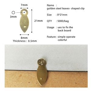 Plaque de fixation murale pour cadre photo, type œil de poisson, en fer doré, avec languette de suspension et <span class=keywords><strong>rivet</strong></span> simple - 8*21MM - Product Image 4