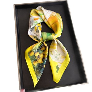 Lemon Print Satin <strong>Scarf</strong> for Women Silk Feel <strong>Square</strong> <strong>Scarf</strong> Fruit Pattern <strong>Scarf</strong> Italian Inspired Lemon <strong>Square</strong> <strong>Scarf</strong> 27 Inch OEM/ODM - Product Image 6