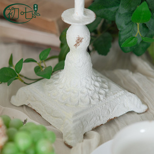French Romantic Iron Candlestick Tabletop <b>Decor</b> <b>Retro</b> European Style Candle Holder Ornament - Product Image 4