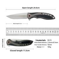 Couteau pliant multifonctionnel de qualité industrielle pour l'extérieur, avec poignée en oxyde d'aluminium et lame 3CR, couteau de poche portable