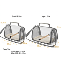 Sac de transport transparent pour oiseaux, cage de voyage pour perroquet, sac à oiseaux portable d'extérieur, sac en polyester ventilé à mailles