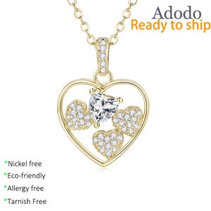 Exquisite 14k Gold Filled Copper Insert Zircon Hollow Out Heart Shape Pendant Necklace 2026 New Heart Jewelry - Product Image 1