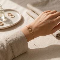 Bracelet à double anneau personnalisé en chaîne à maillons, bijoux pour cadeau et usage quotidien