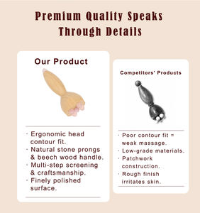 Palo de masaje de punto de acupuntura, peine Guasha de madera Gua Sha para el cabello corporal y la cabeza, herramienta de masaje eficaz - Product Image 3