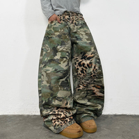 Pantalon cargo softshell pour homme Finch Garment Fashion, imprimé camouflage léopard, denim régulier, taille haute, streetwear éco-responsable