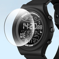Mark Fairwhale Herren Digitale Multifunktions-Sportuhr 44mm Leuchtanzeige 30m Wasserdicht Silikonarmband Leichtgewicht FW-4440