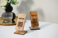 Support de menu en bois personnalisé avec code QR pour activités religieuses, logo gravé, fait main, thème croix naturel et créatif, vente en gros