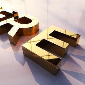Letras 3D Personalizadas con Acabado Espejo/Cepillado en Oro Rosa/Plata para Logotipo de Tienda y Personalización de Fábrica - Product Image 6