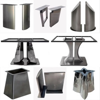 Pieds et supports de table en acier inoxydable brossé, base de table à manger rectangulaire de luxe pour salon