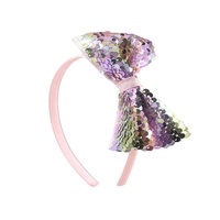 Fantaisie Enfants Bowknot En Cuir Bandeaux Sequin Glitter Cheveux Accessoires Arc Noeud Bandeaux Pour Petite Fille